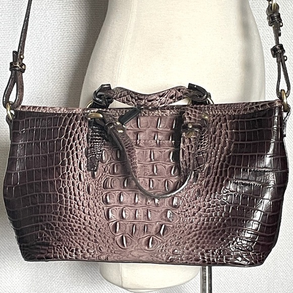 NWT Brahmin mini Asher Anthracite Melbourne Genuine Leather - Picture 1 of 15